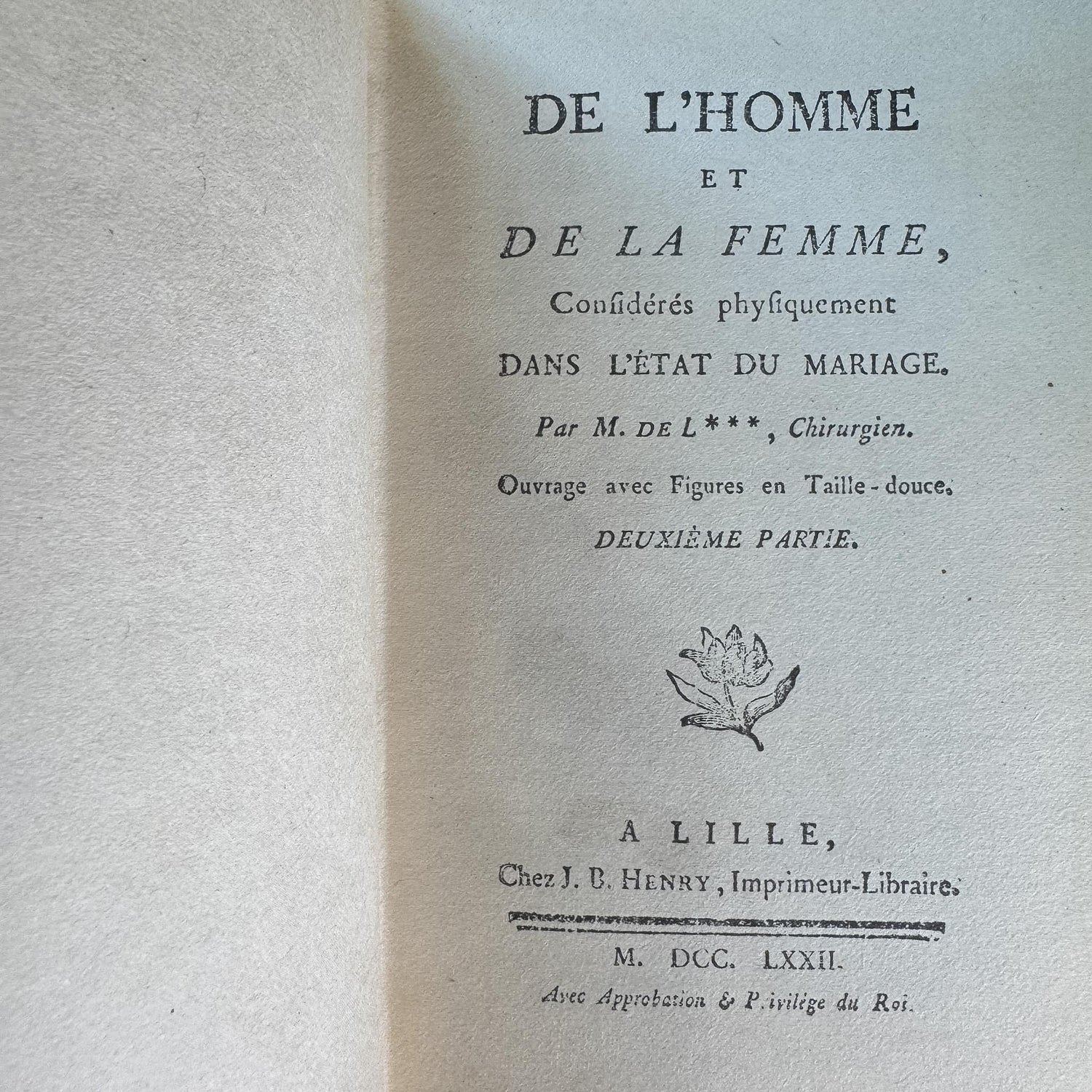 Vintage Reprint of 18th-Century French Marriage and Sex Book Set, De l'Homme et de la Femme, 1772