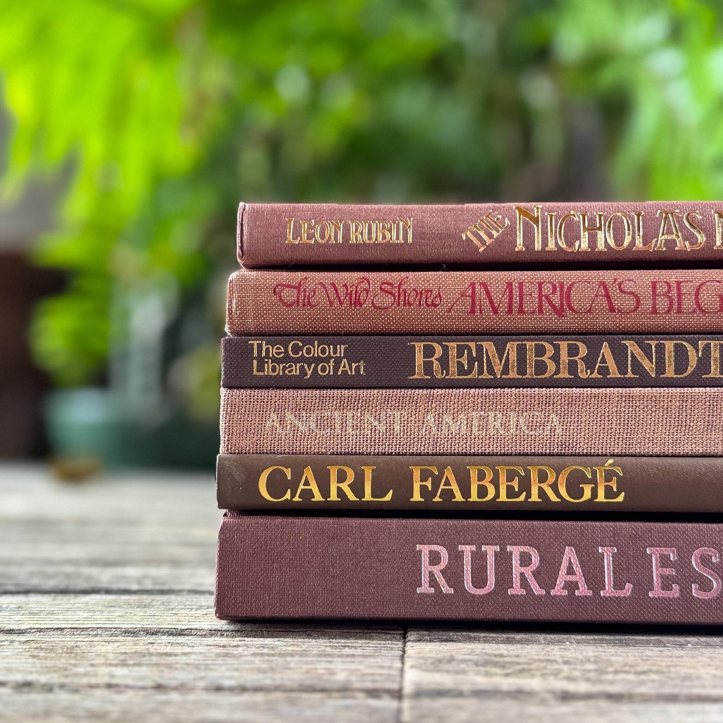 Oversized Brown, Rust and Terracotta Coffee Table Book Bundle for Shelf Styling