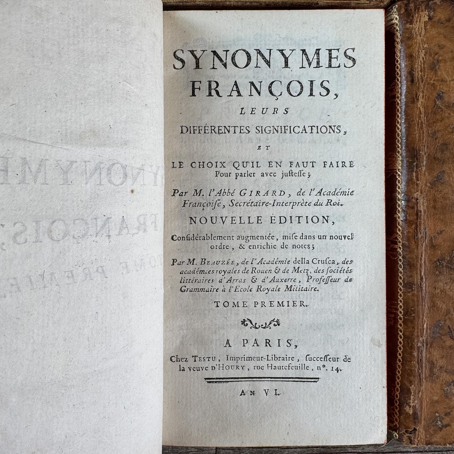 Antique French Leather Book Ornate Book Set for Small Spaces