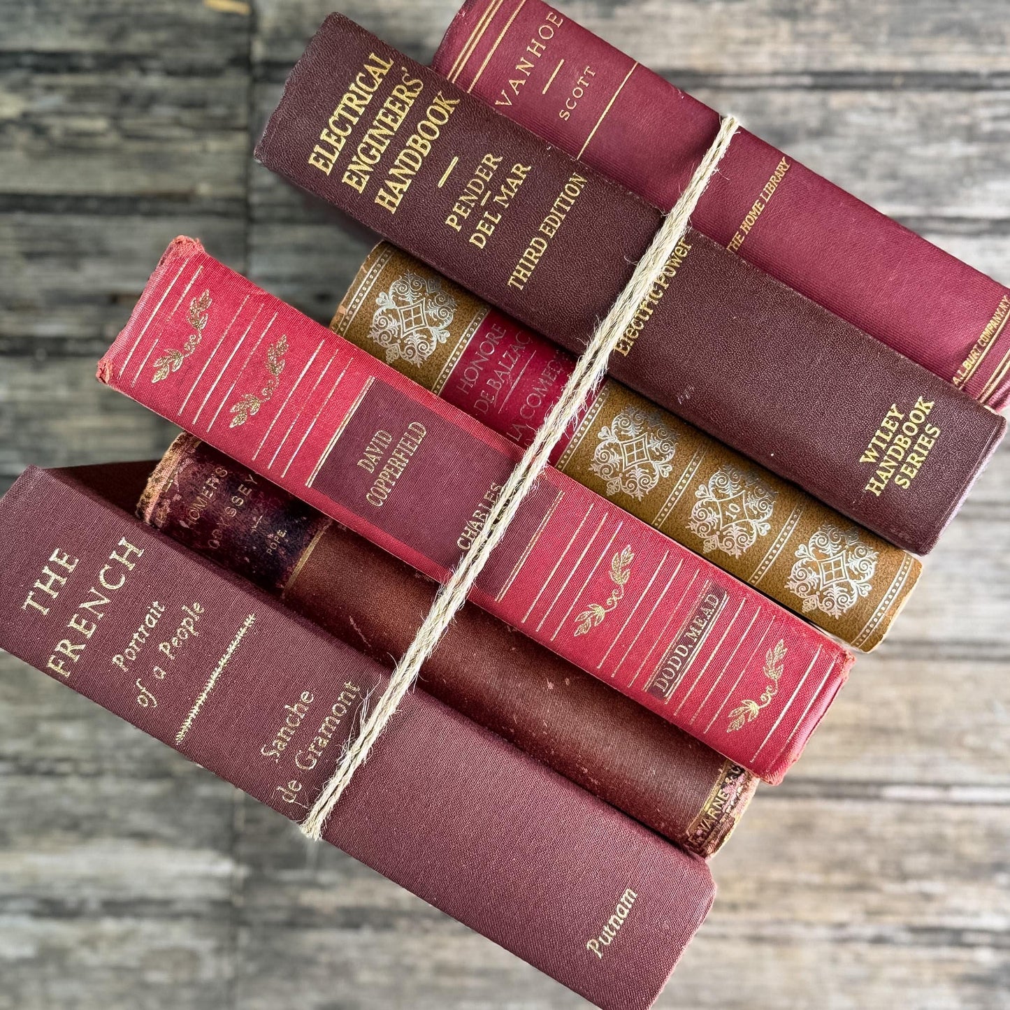 Maroon, Red & Gold Old Book Bundle of Classics