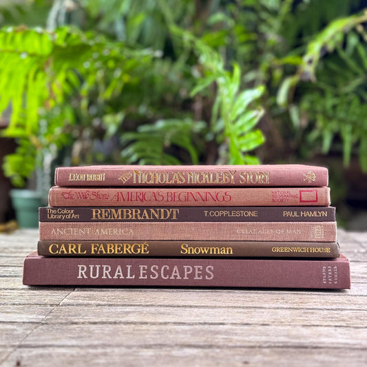 Oversized Brown, Rust and Terracotta Coffee Table Book Bundle for Shelf Styling