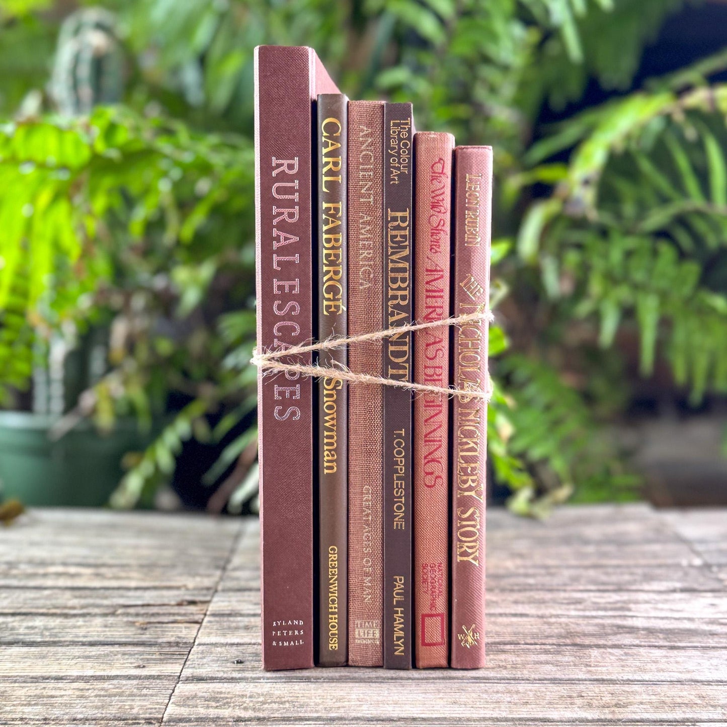 Oversized Brown, Rust and Terracotta Coffee Table Book Bundle for Shelf Styling