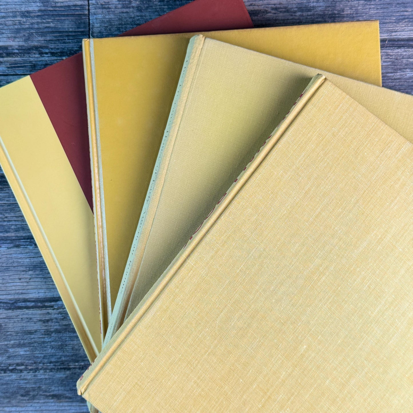 Retro Mustard Yellow Coffee Table Book Set, Home and Garden Themed