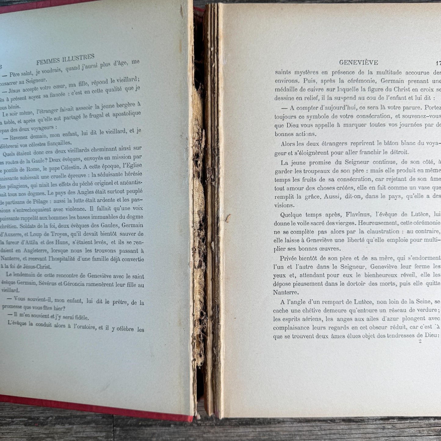Antique Oversized Red Ornate French Book Set, Joan of Arc Cover, Illustrated, 4 Volumes