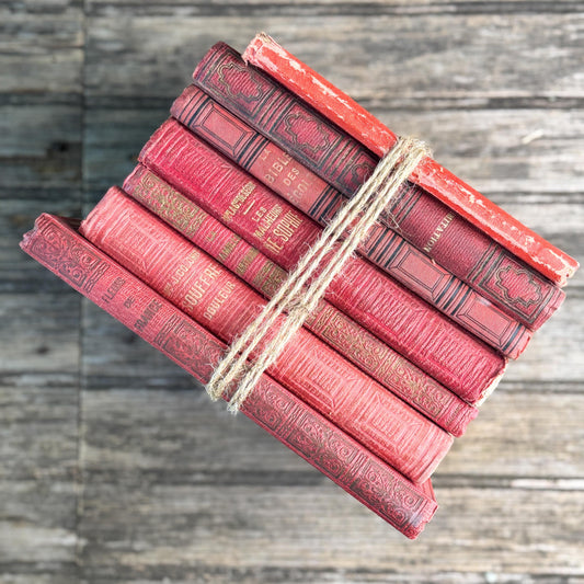 Antique French Red Book Set, 1861-1890, Les Malheurs de Sophie, Bibliothèque Rose & Prize Books, Cartonnage