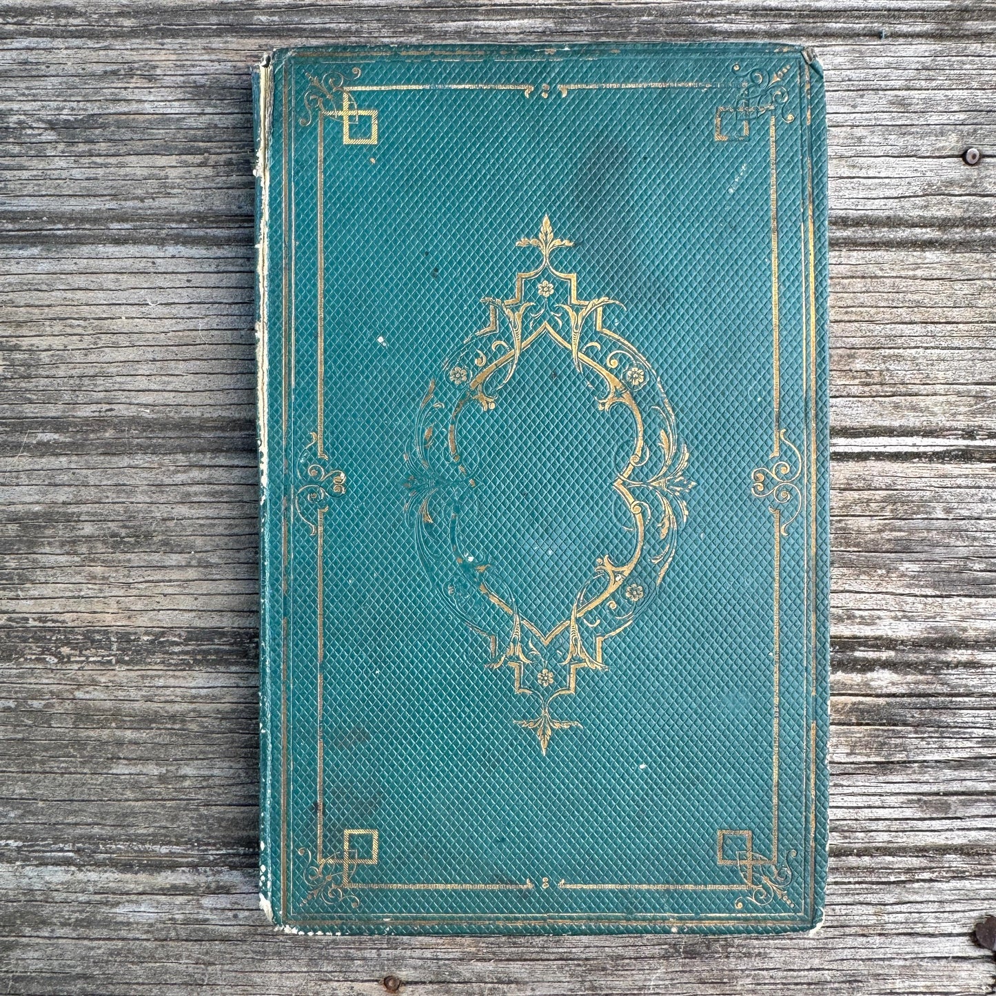 Shabby Antique French Green Book Set, 1822-1874, Seine Map