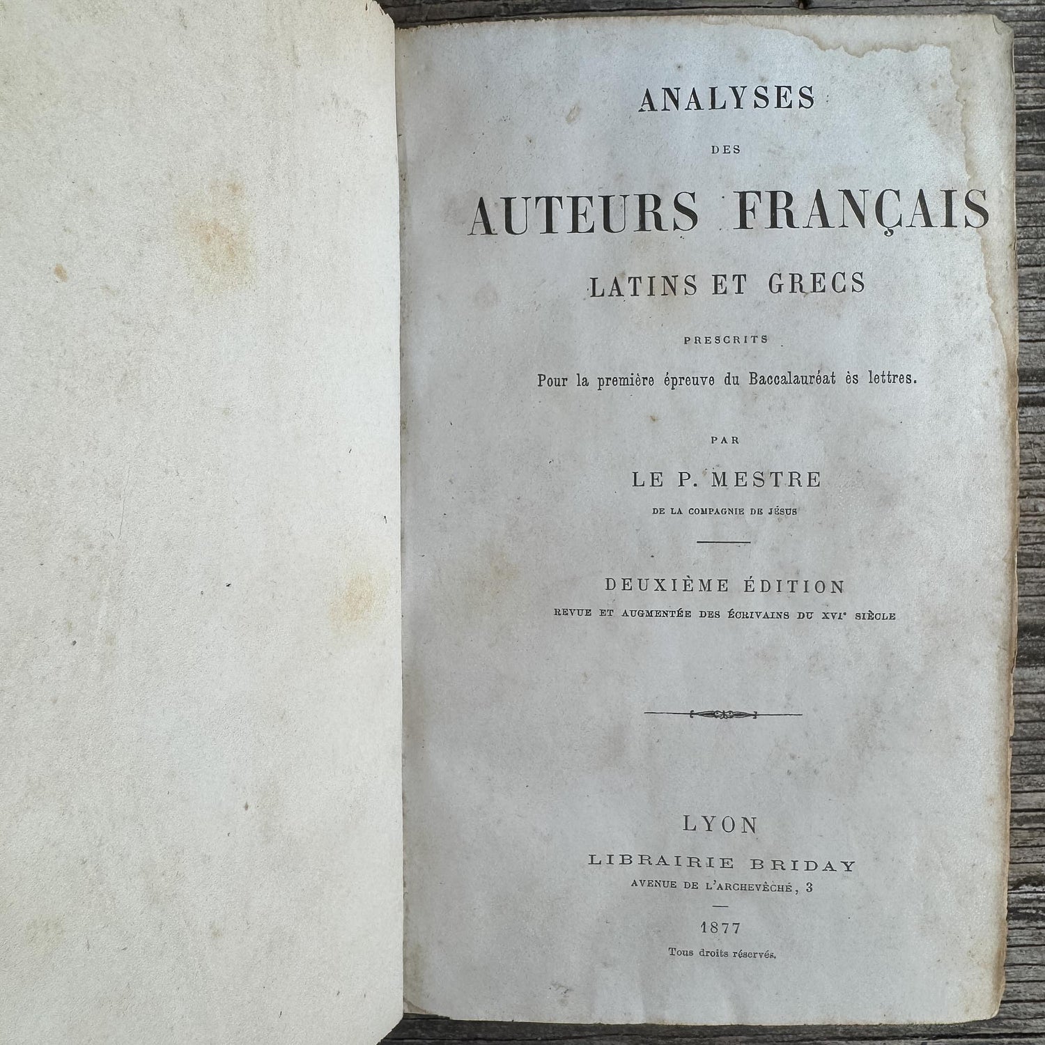 Antique French Half Leather Book Set in Brown and Oxblood with Marbled Boards