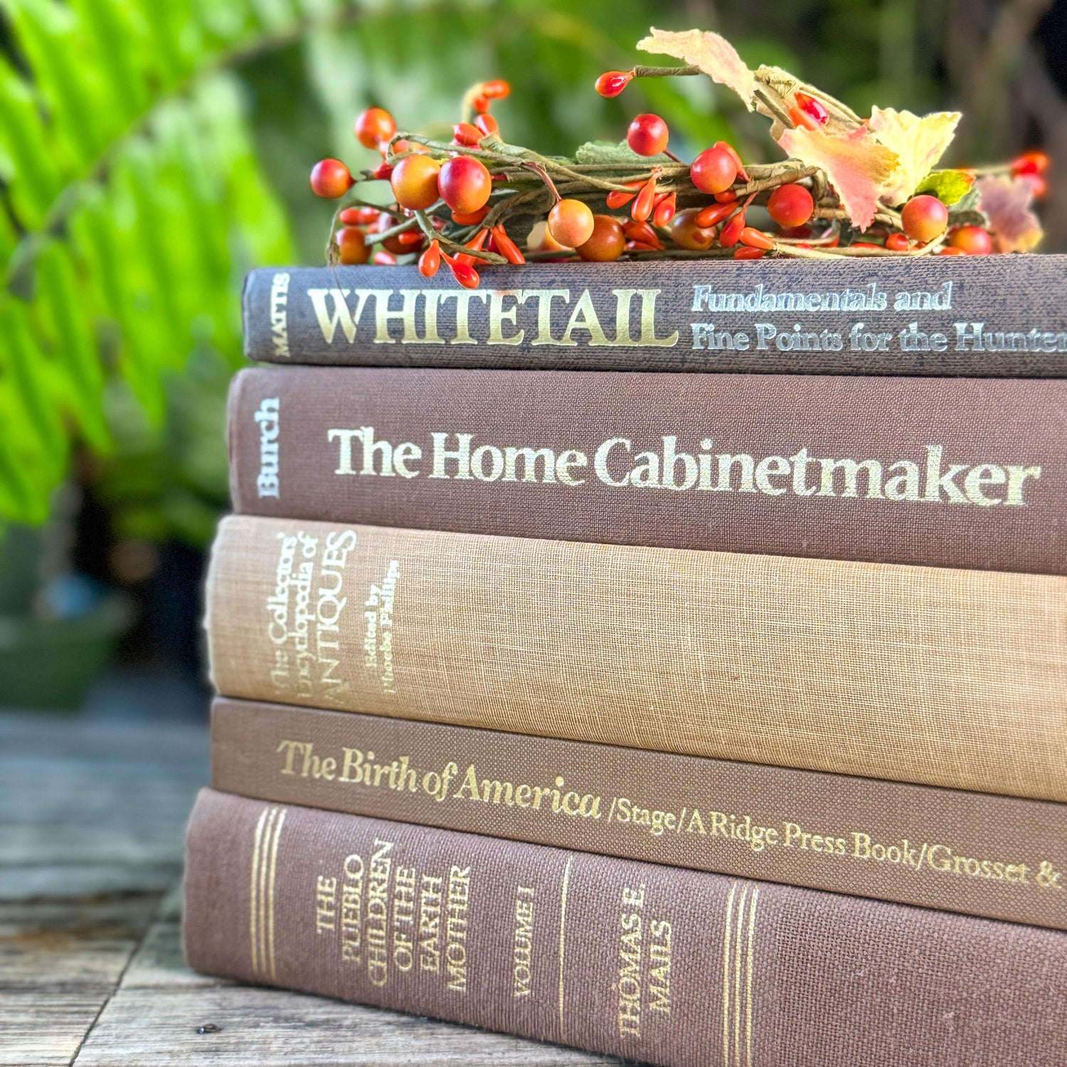 Vintage Neutral Brown, Caramel, and Goldenrod Coffee Table Book Bundle