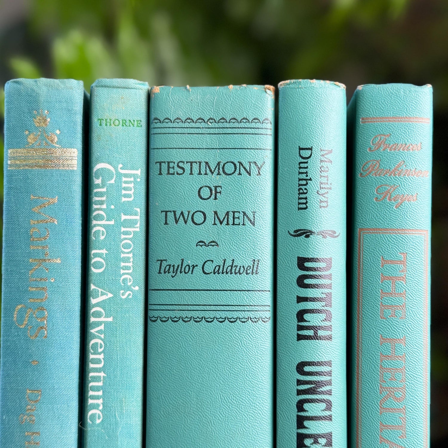 Mint and Teal Green Book Set for Bookshelf Decor