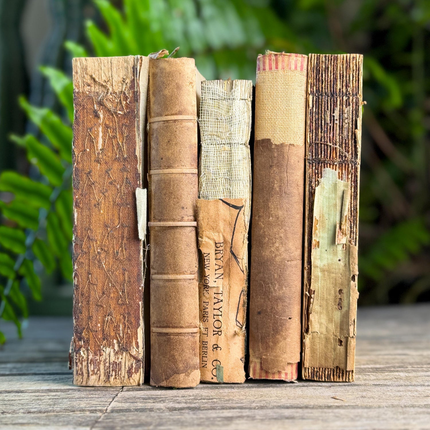 Antique Distressed Unbound Bare Bindings Book Bundle