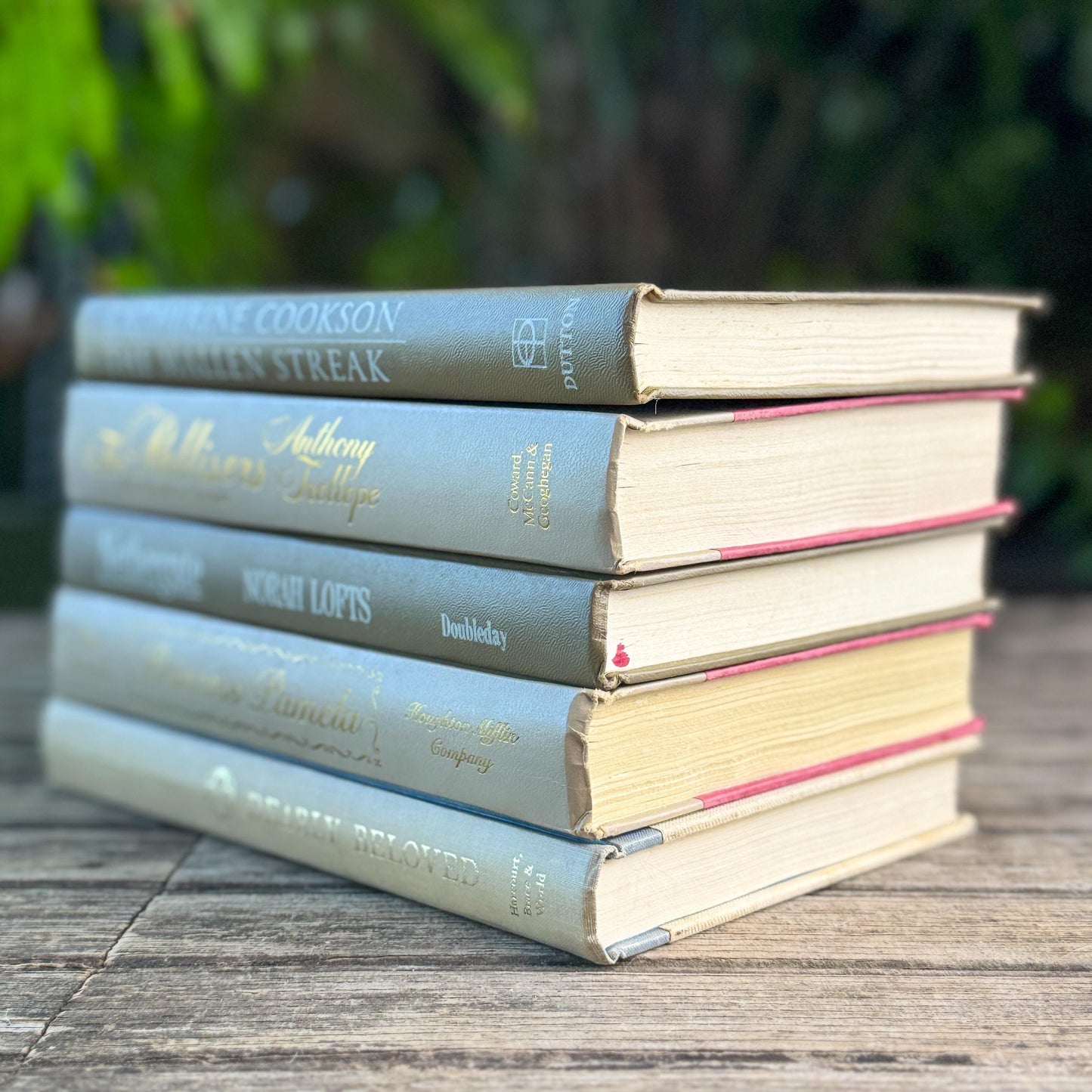 Vintage Retro Neutral Book Set in Taupe, Cream and Gold