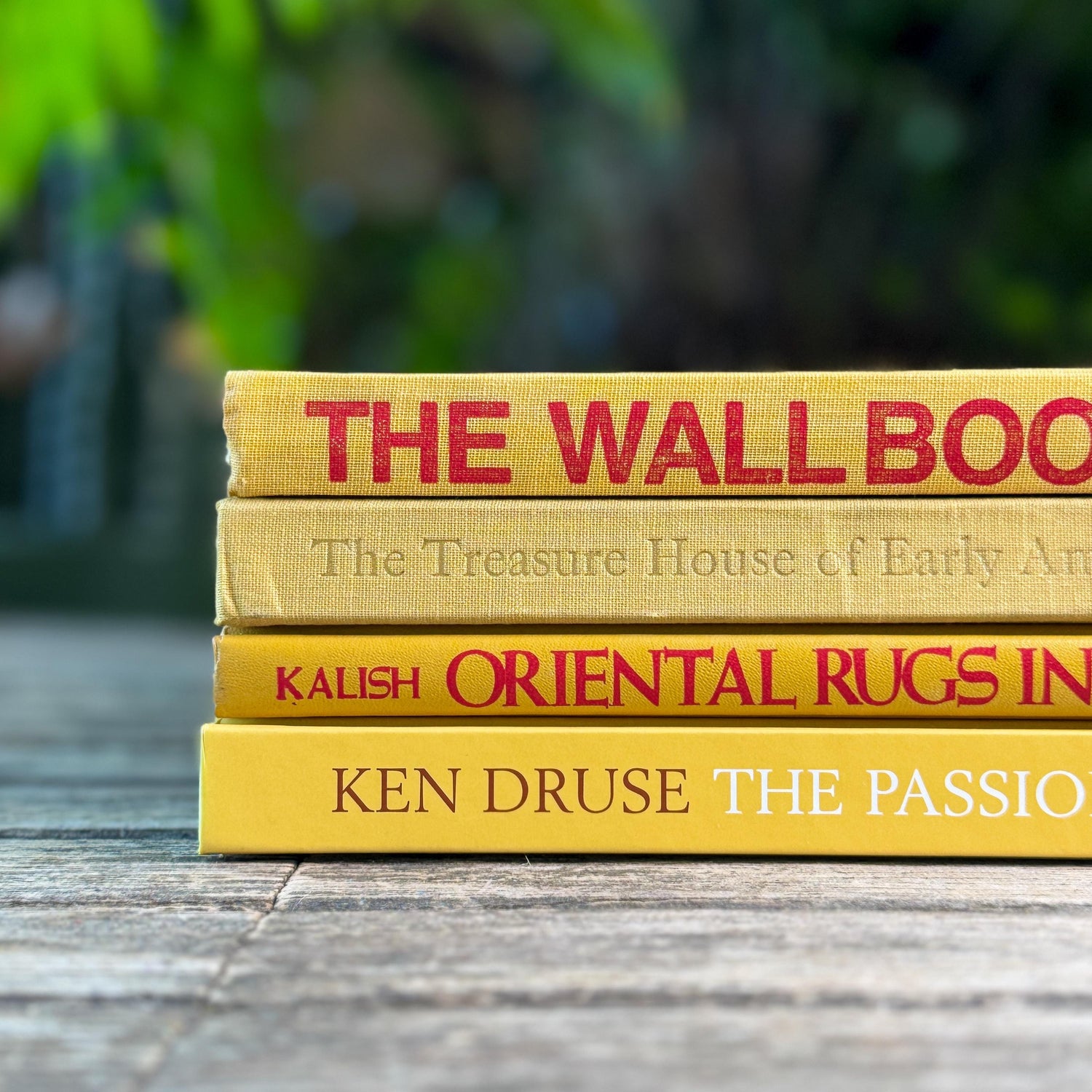 Retro Mustard Yellow Coffee Table Book Set, Home and Garden Themed