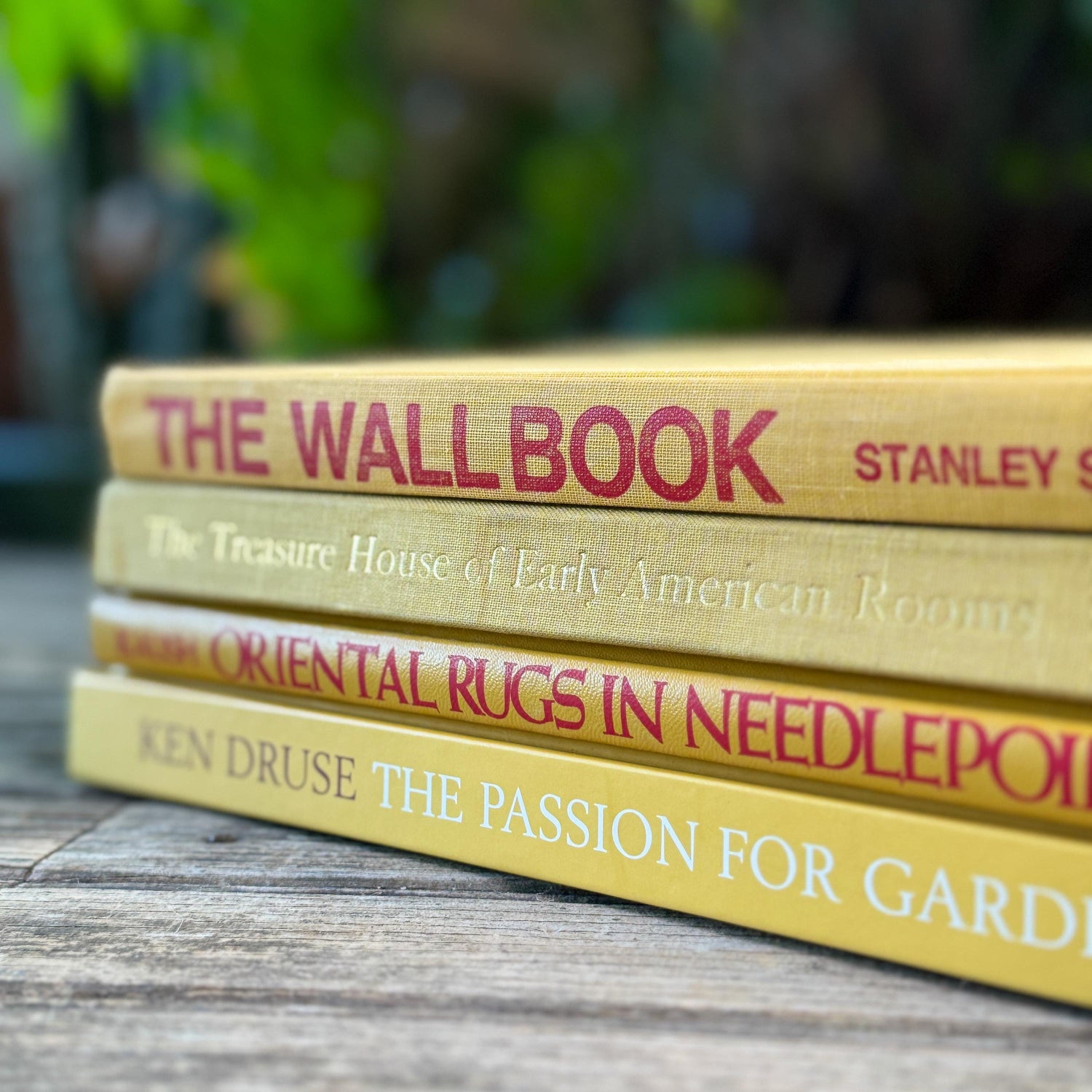 Retro Mustard Yellow Coffee Table Book Set, Home and Garden Themed
