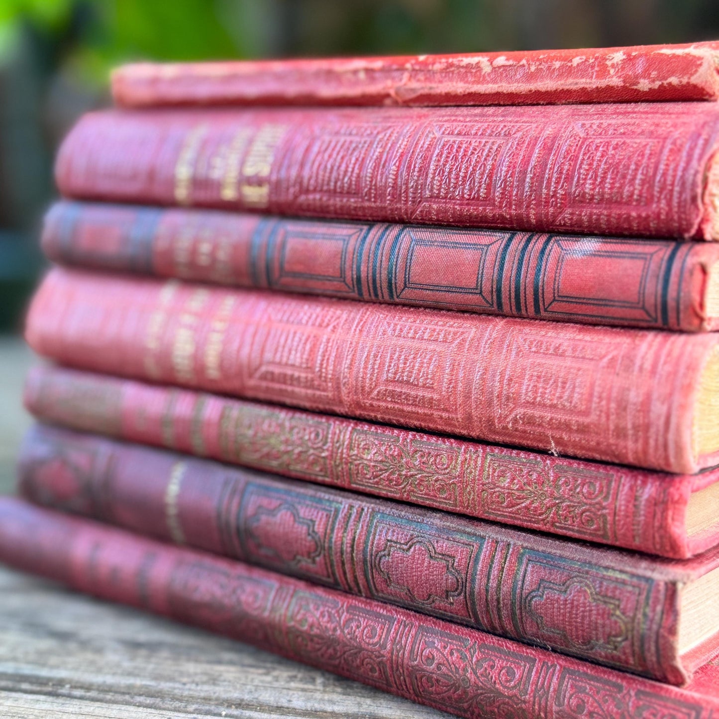 Vintage French Art Deco Book Set, Red and Gold Geometric Casterman Covers