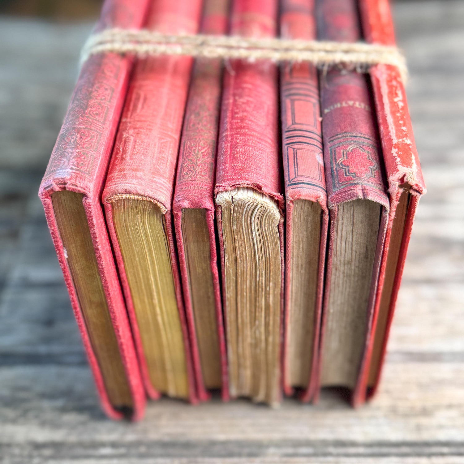Antique French Red Book Set, 1861-1890, Les Malheurs de Sophie, Bibliothèque Rose & Prize Books, Cartonnage