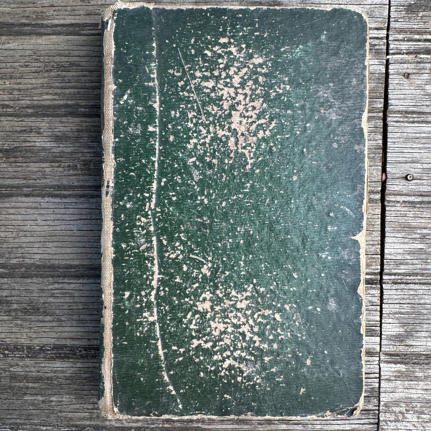 Shabby Antique French Green Book Set, 1822-1874, Seine Map