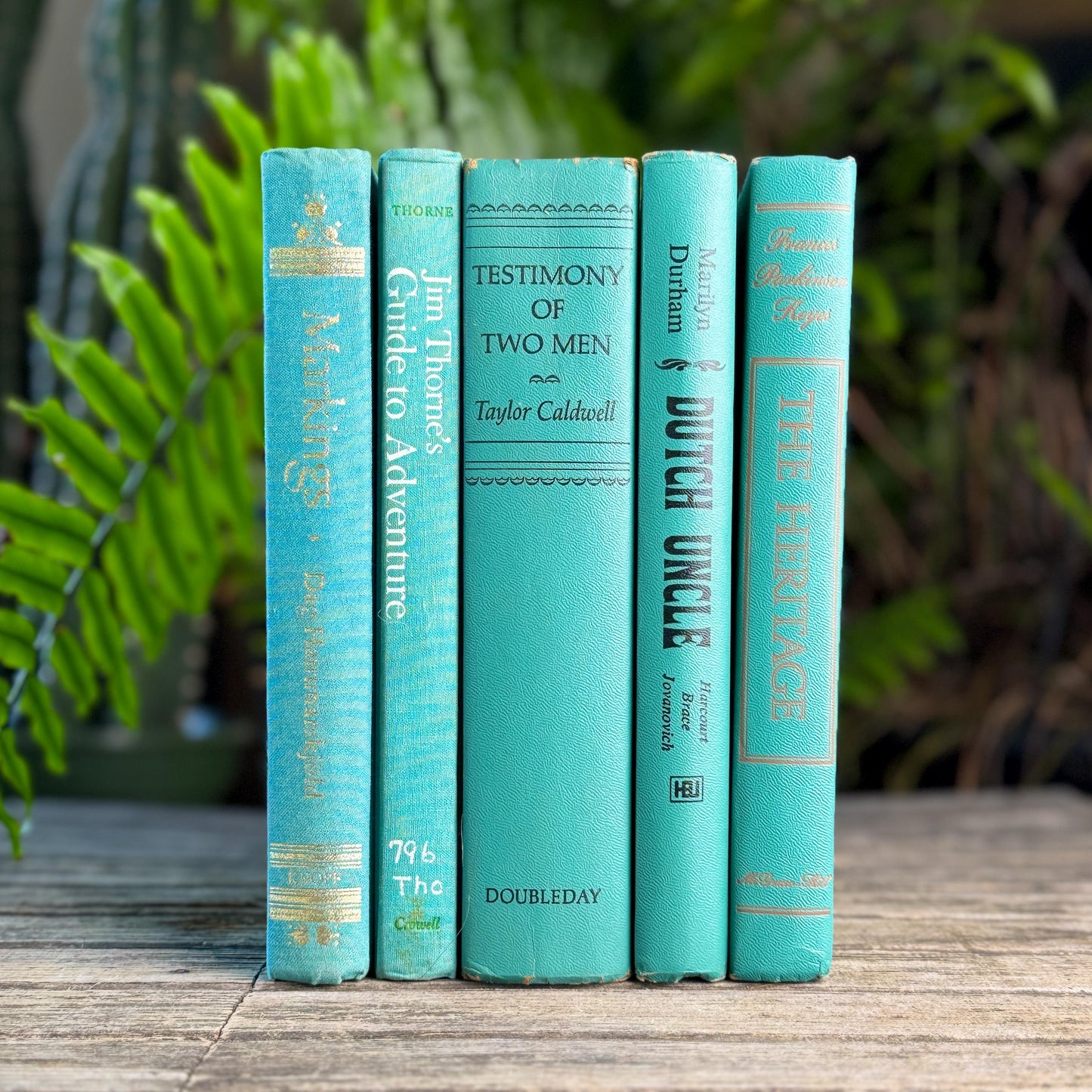 Mint and Teal Green Book Set for Bookshelf Decor