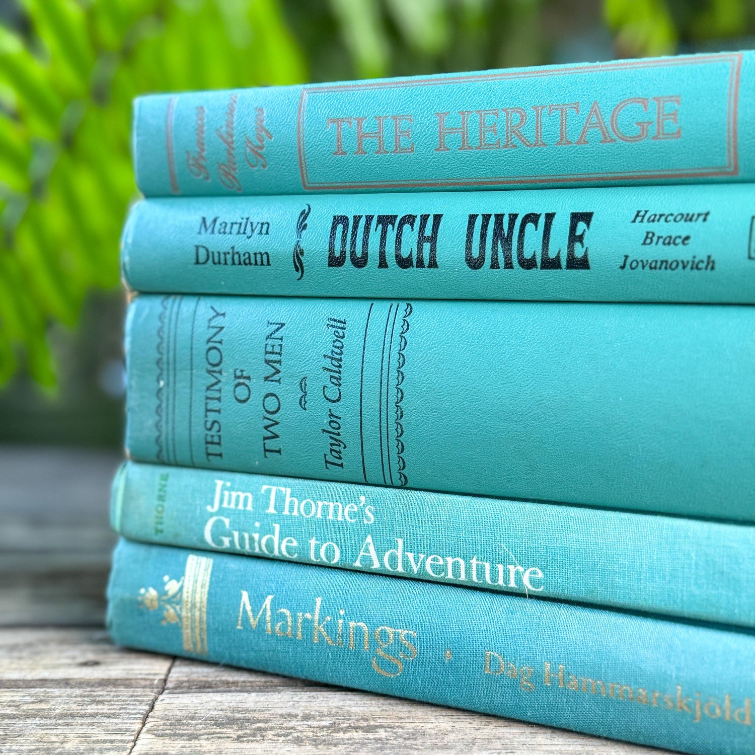 Mint and Teal Green Book Set for Bookshelf Decor