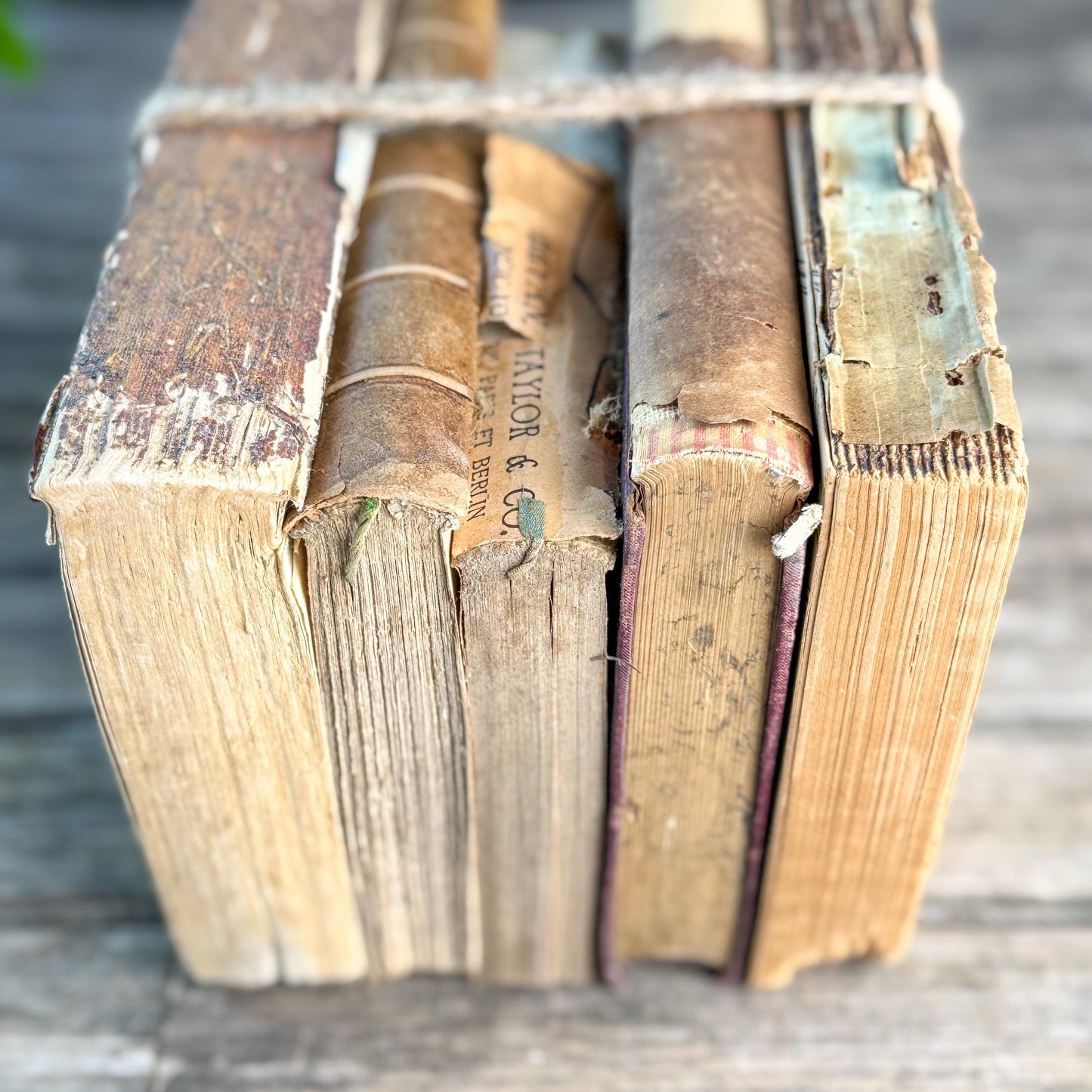 Antique Distressed Unbound Bare Bindings Book Bundle