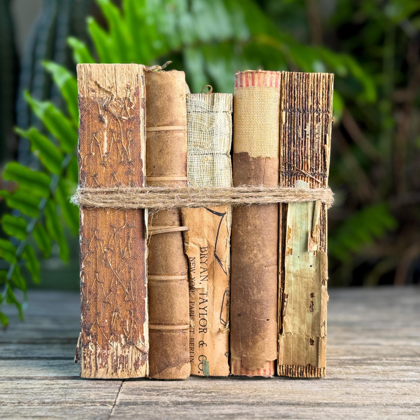 Antique Distressed Unbound Bare Bindings Book Bundle