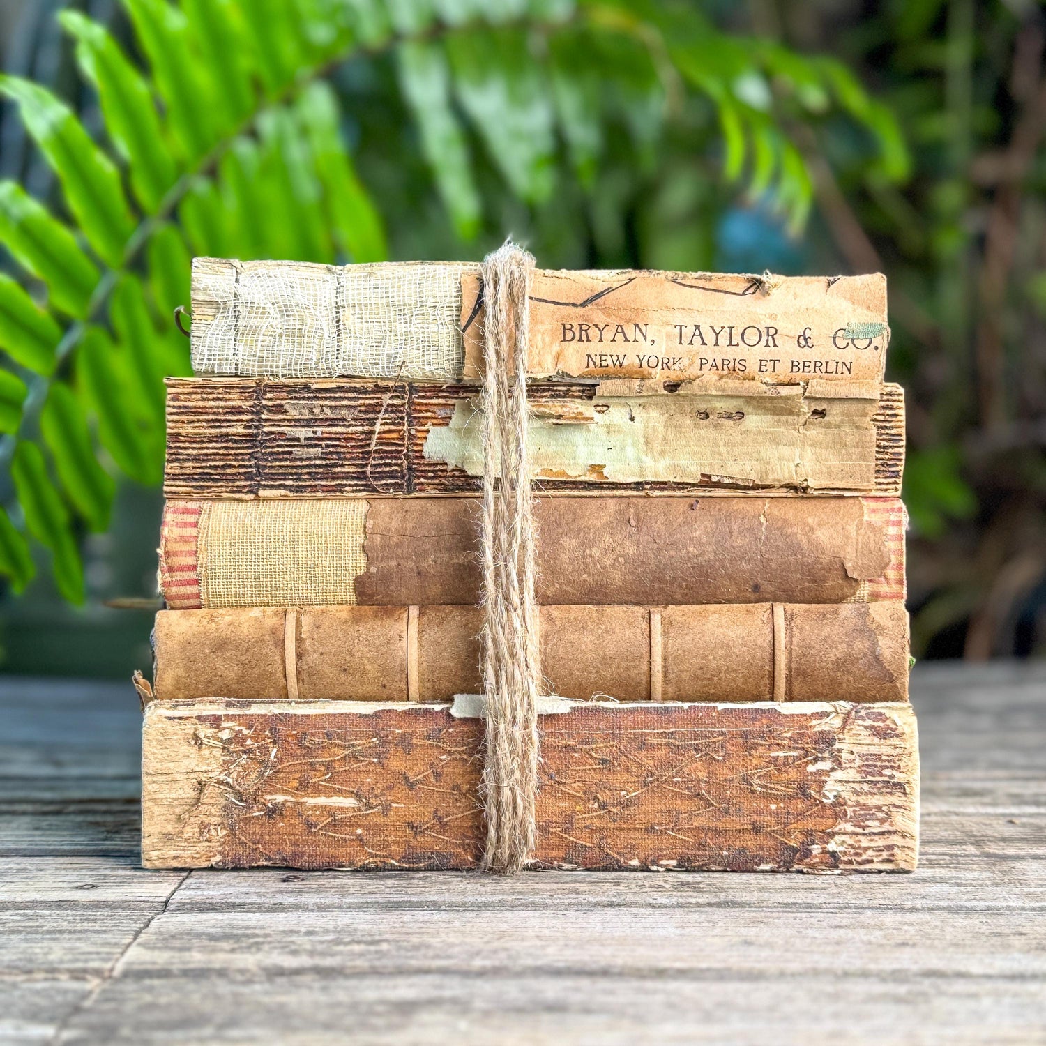 Antique Distressed Unbound Bare Bindings Book Bundle