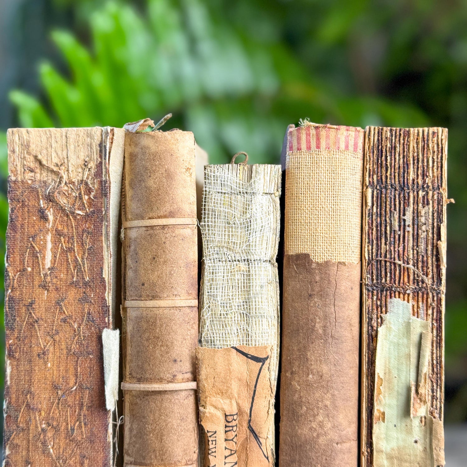 Antique Distressed Unbound Bare Bindings Book Bundle