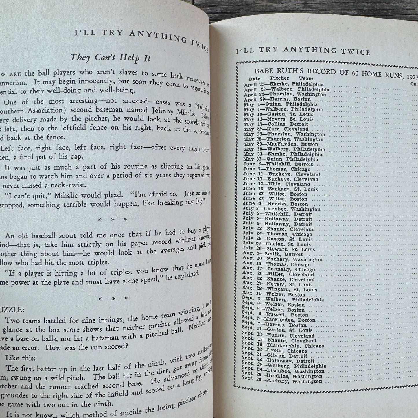 I'll Try Anything Twice, 1st Edition, 1945, Fred Russell - Pretty Old Books