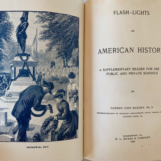 Flash Lights on American History, 1895, Antique School Book