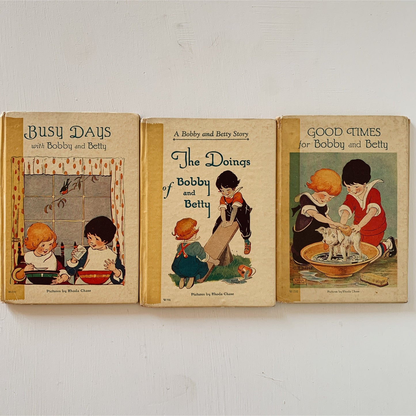 Bobby and Betty Book Bundle, 1928, Antique Picture Books