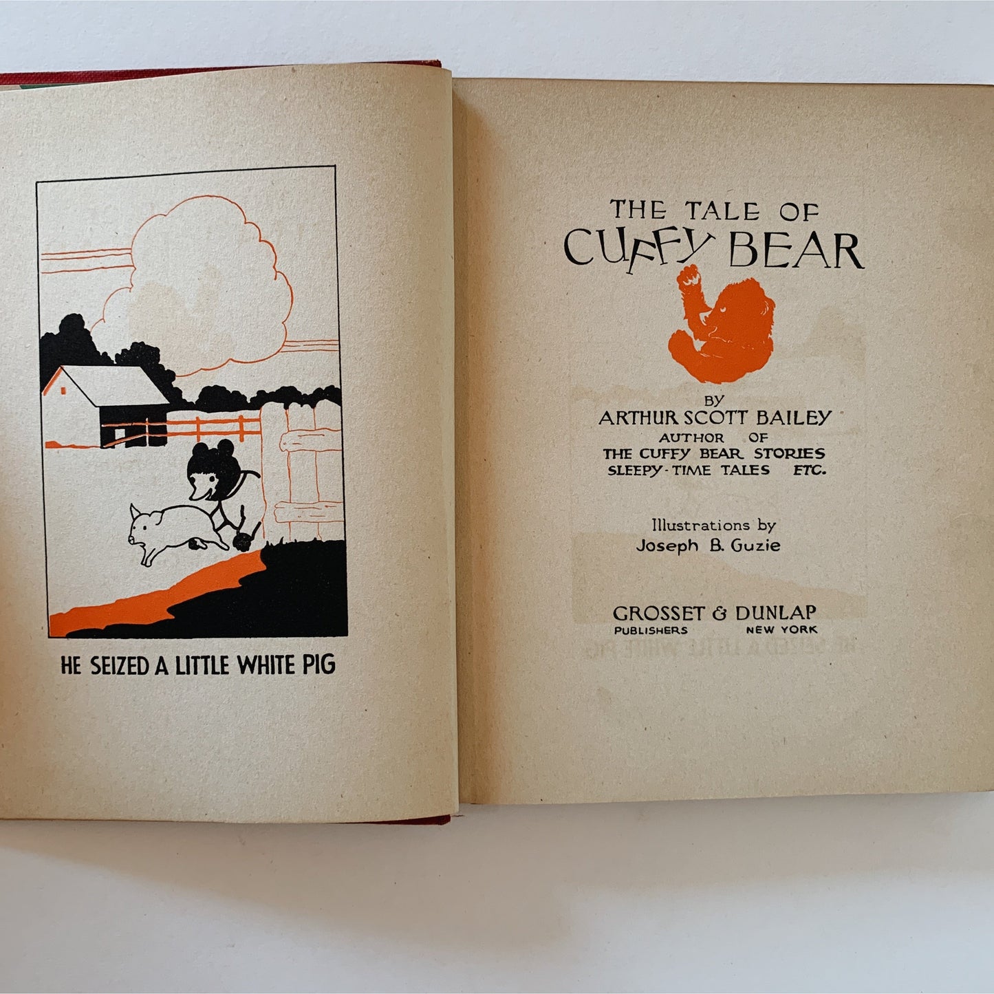 Cuffy the Bear, Arthur Scott Bailey, 1915, Hardcover Illustrated Children's Book