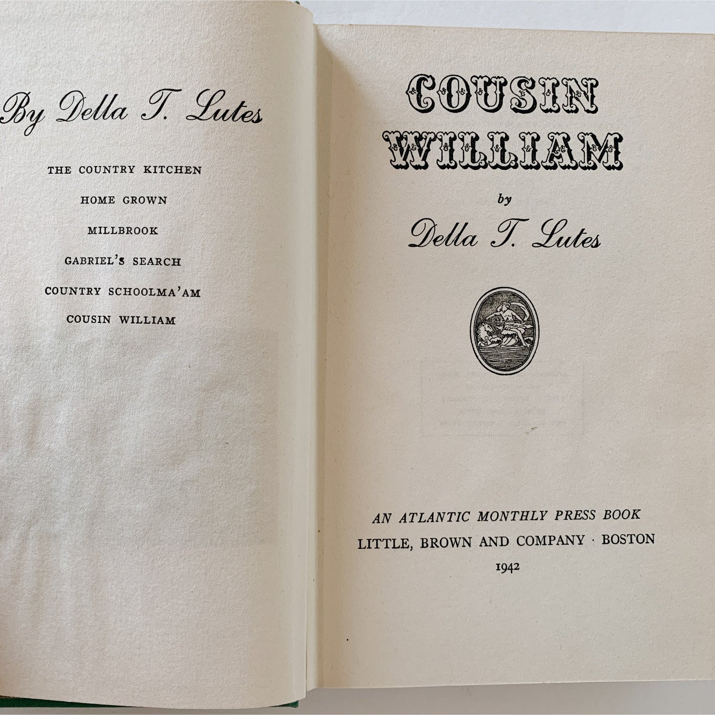 Cousin William, Della T. Lutes, First Edition, 1942, Hardcover with Dust Jacket