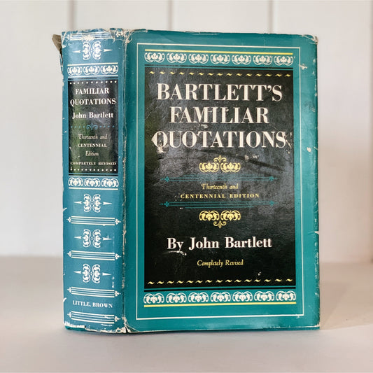 Bartlett's Familiar Quotations, John Bartlett, 1955, Teal and Red Ornate Hardcover