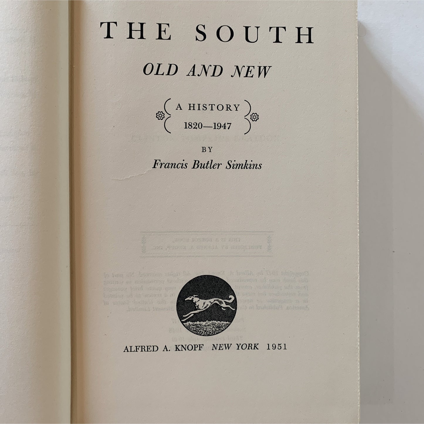 The South Old and New: A History 1820-1947, Francis Butler Simkins