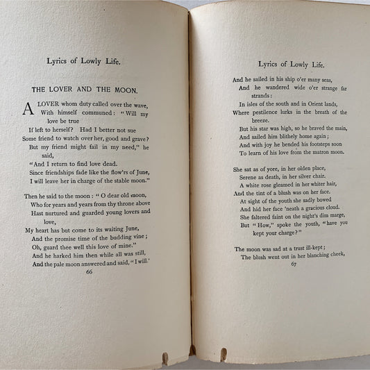 Lyrics of Lowly Life, Paul L. Dunbar, 1908, Hardcover, African American Poetry