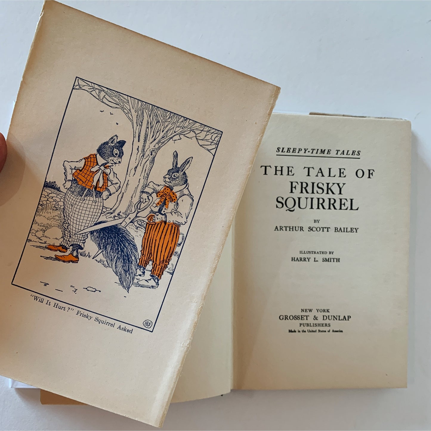 The Tale of Frisky Squirrel, Arthur Scott Bailey, 1915, Hardcover Illustrated Children's Book