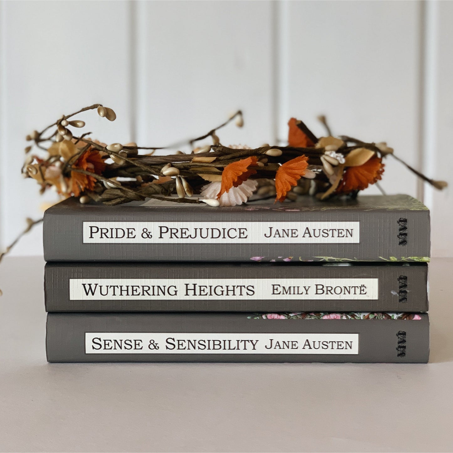 Wuthering Heights, Pride and Prejudice, and Sense and Sensibility, Gray Hardcover DJ