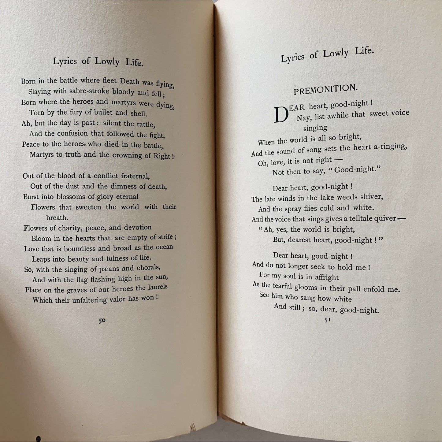 Lyrics of Lowly Life, Paul L. Dunbar, 1908, Hardcover, African American Poetry