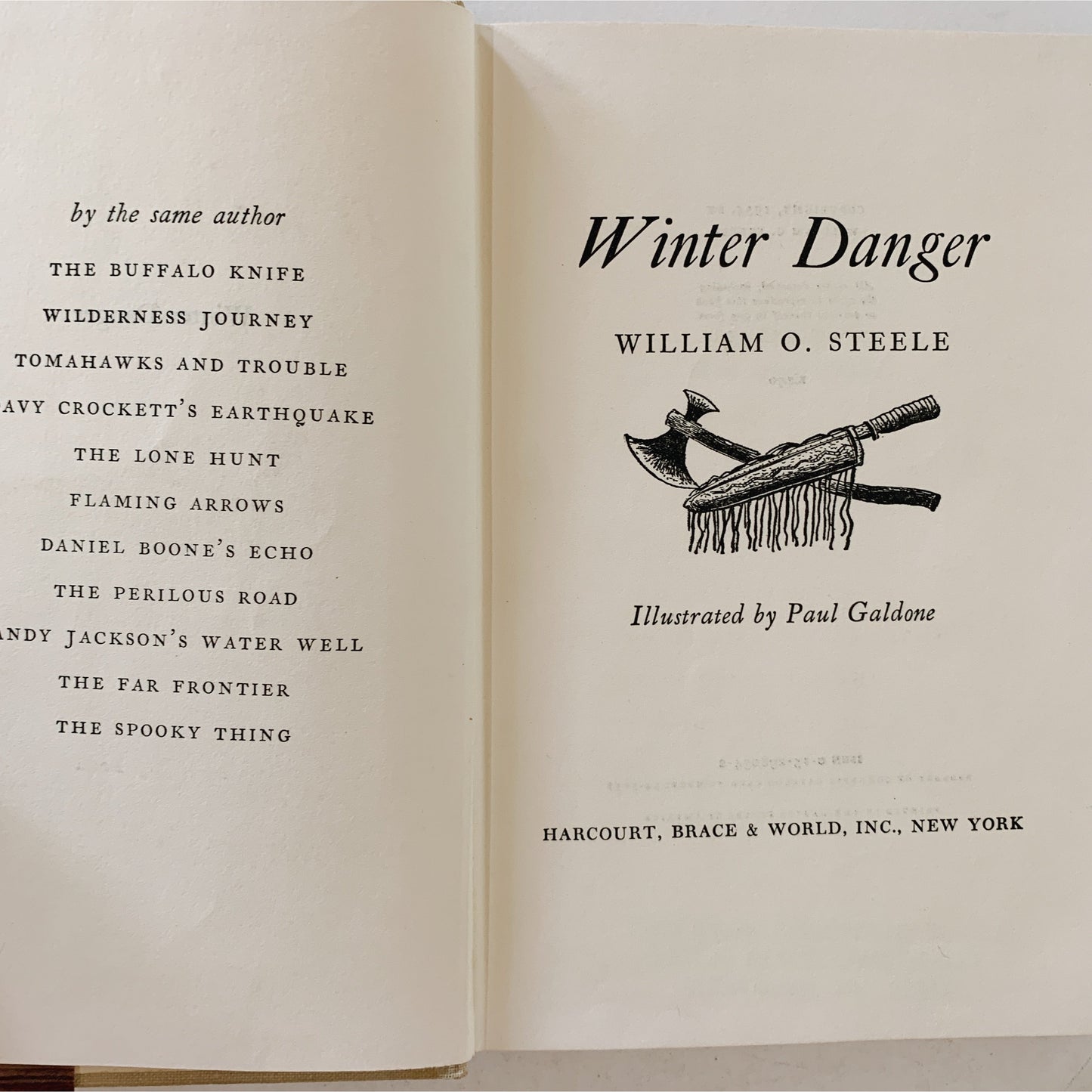 Winter Danger, William O. Steele, 1954, Children's Book