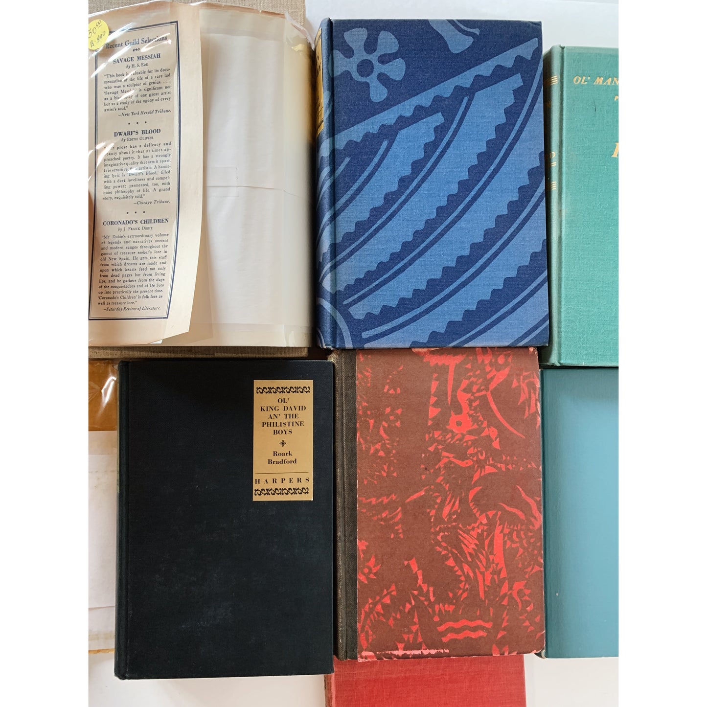 Roark Bradford Book Set, First Editions, John Henry, Green Pastures, This Side of Jordan, Green Roller
