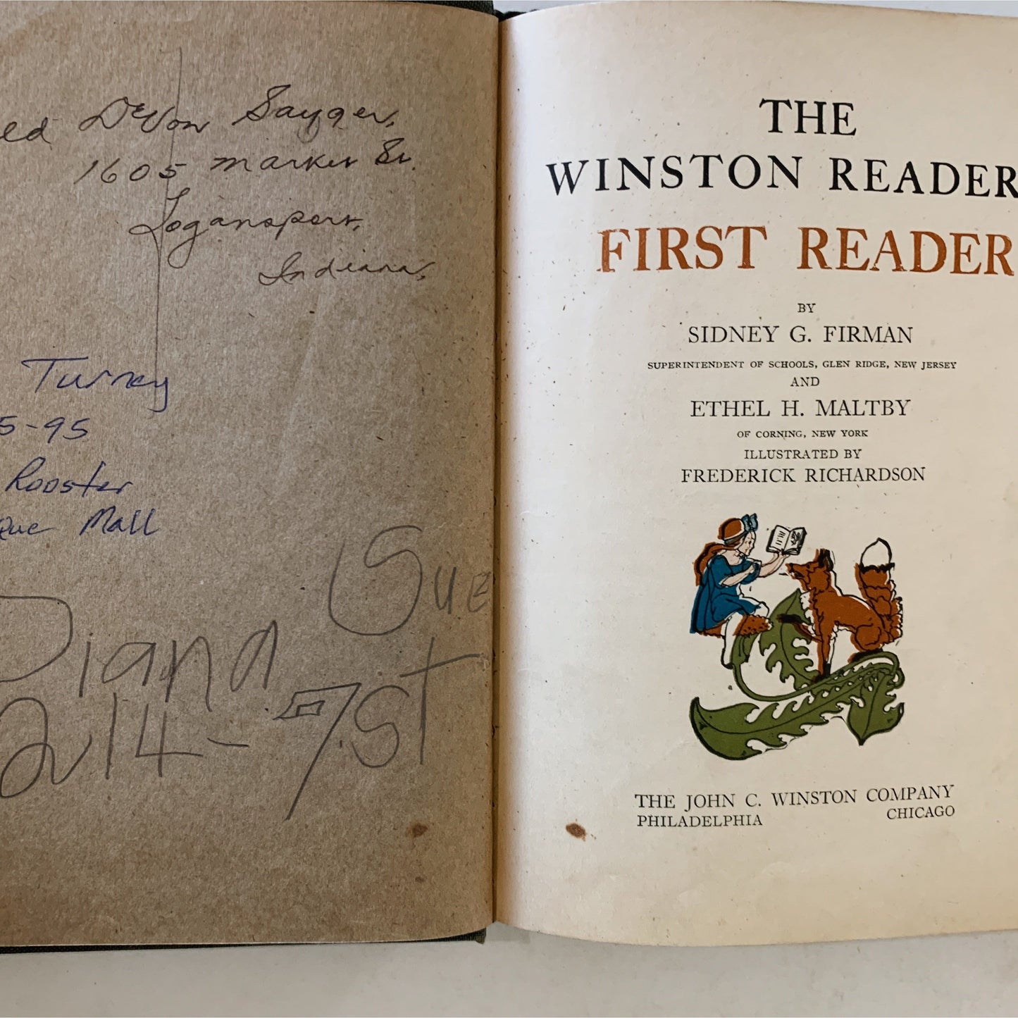 Blue Antique School Book Bundle, The Winston Readers