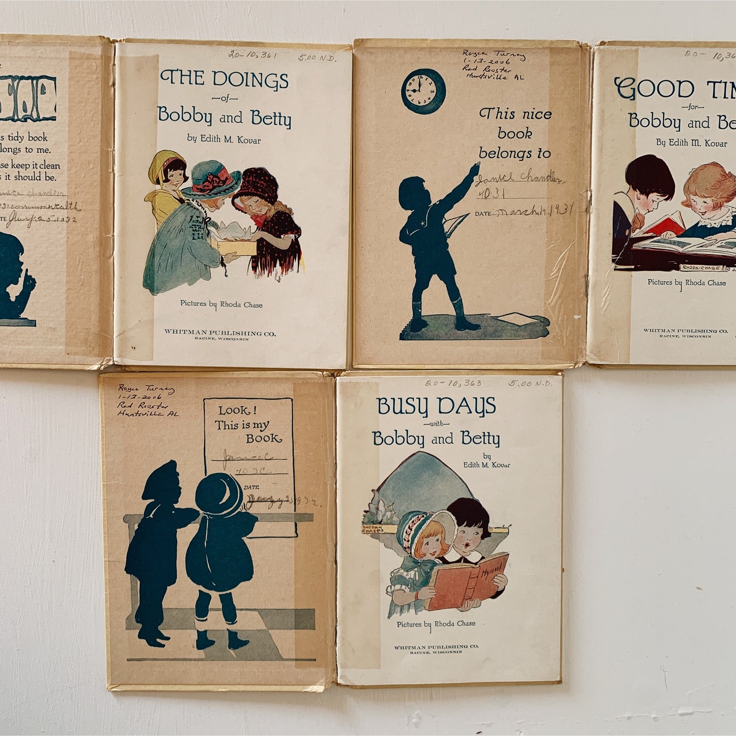 Bobby and Betty Book Bundle, 1928, Antique Picture Books