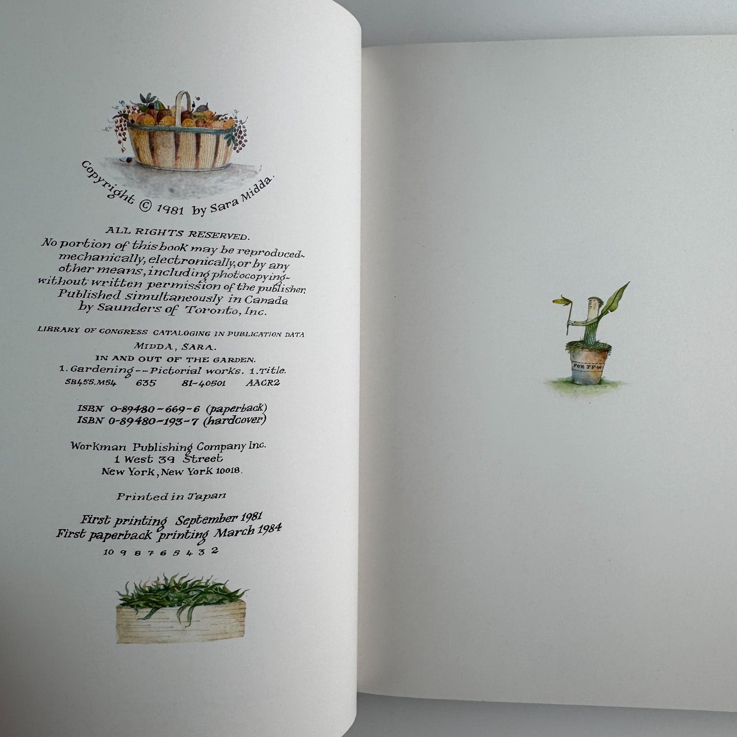 In and Out of the Garden, 1984, Sara Midda, Illustrated Art Book, Paperback - Pretty Old Books