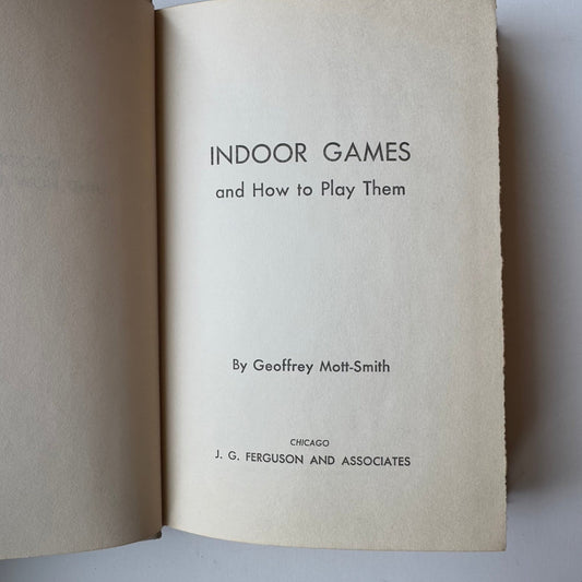 Indoor Games and How To Play Them, Cards, Kids, Number and Word Games, 1954 - Pretty Old Books