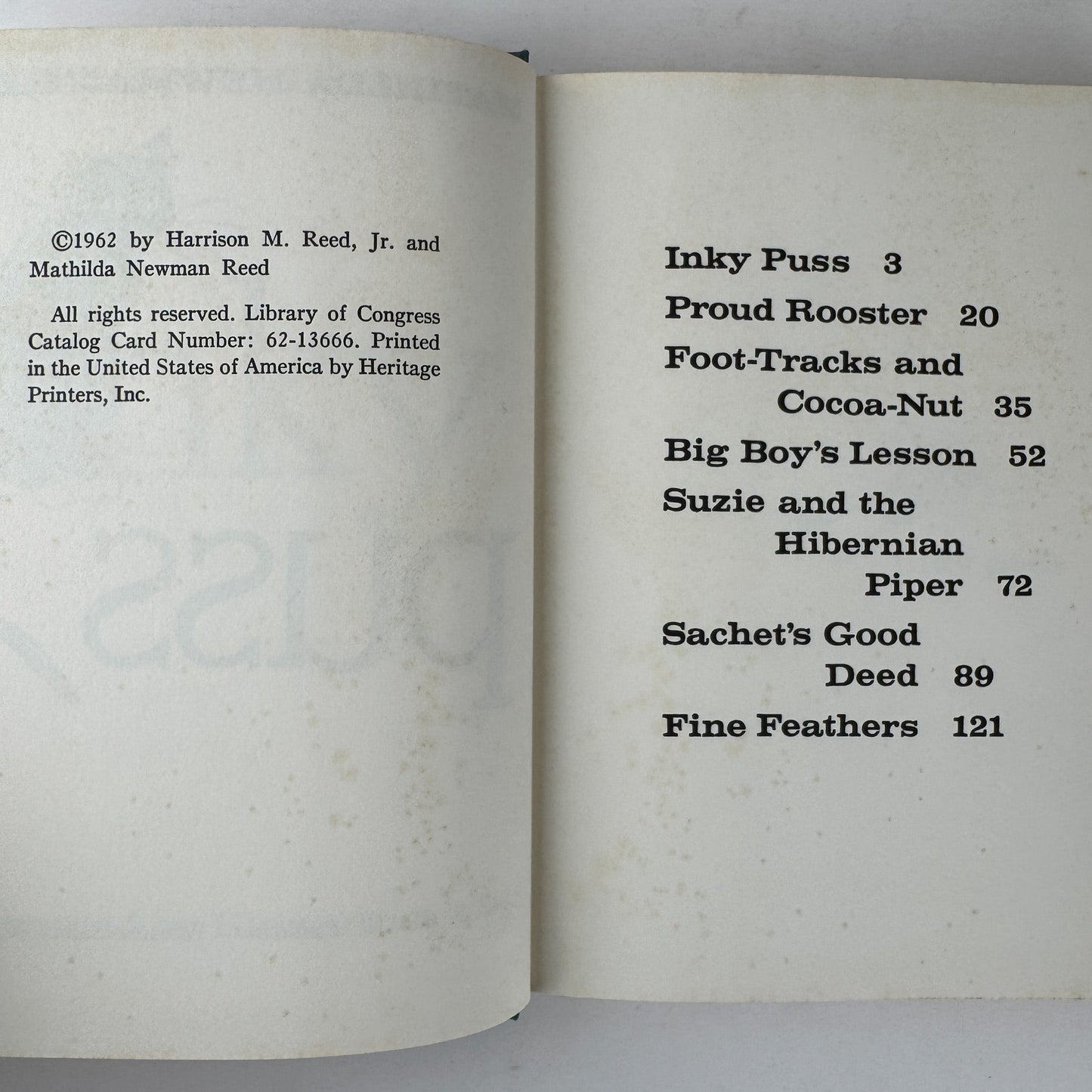 Inky Puss, 1962, Harrison and Mathilda Reed, Children's Cat Story - Pretty Old Books