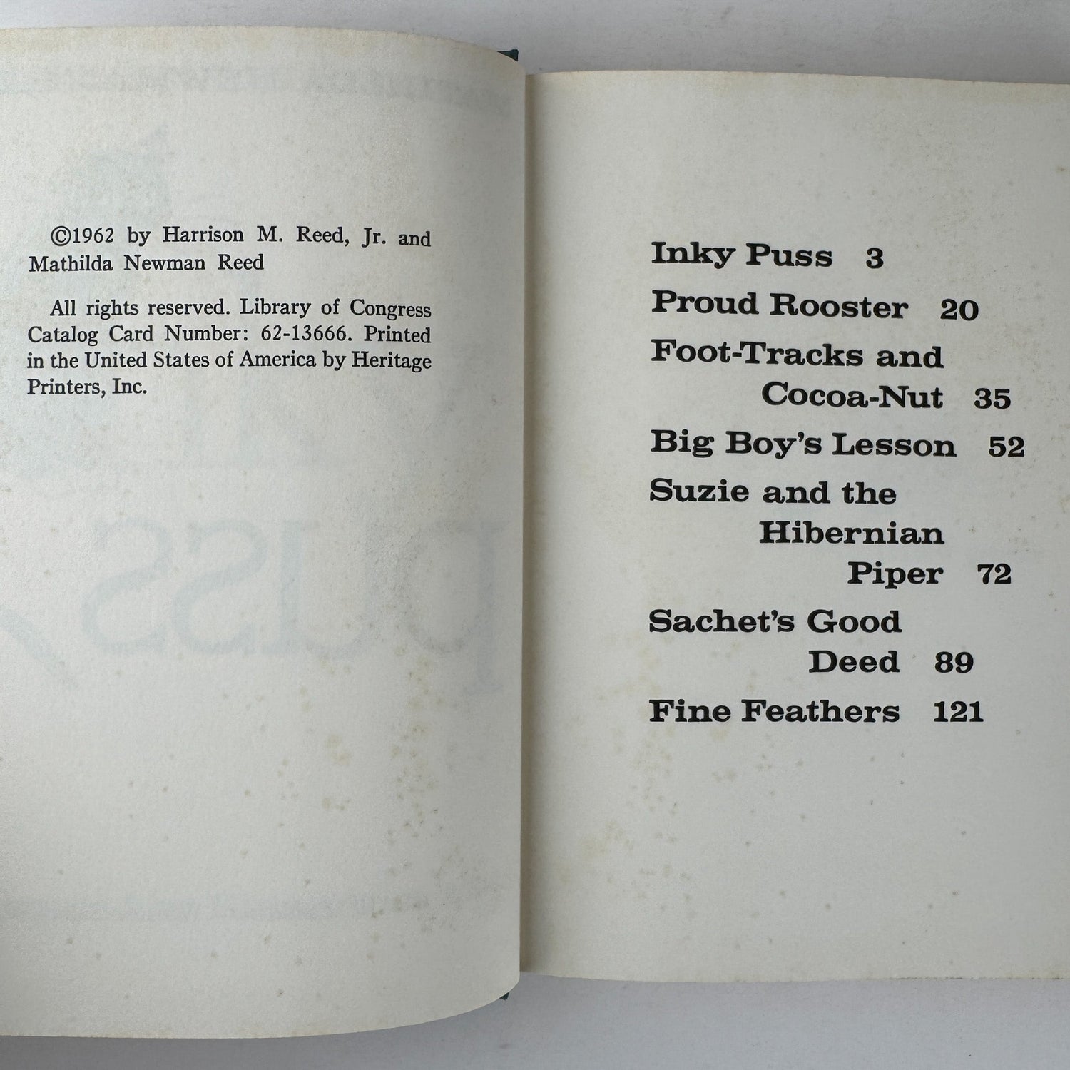 Inky Puss, 1962, Harrison and Mathilda Reed, Children's Cat Story - Pretty Old Books