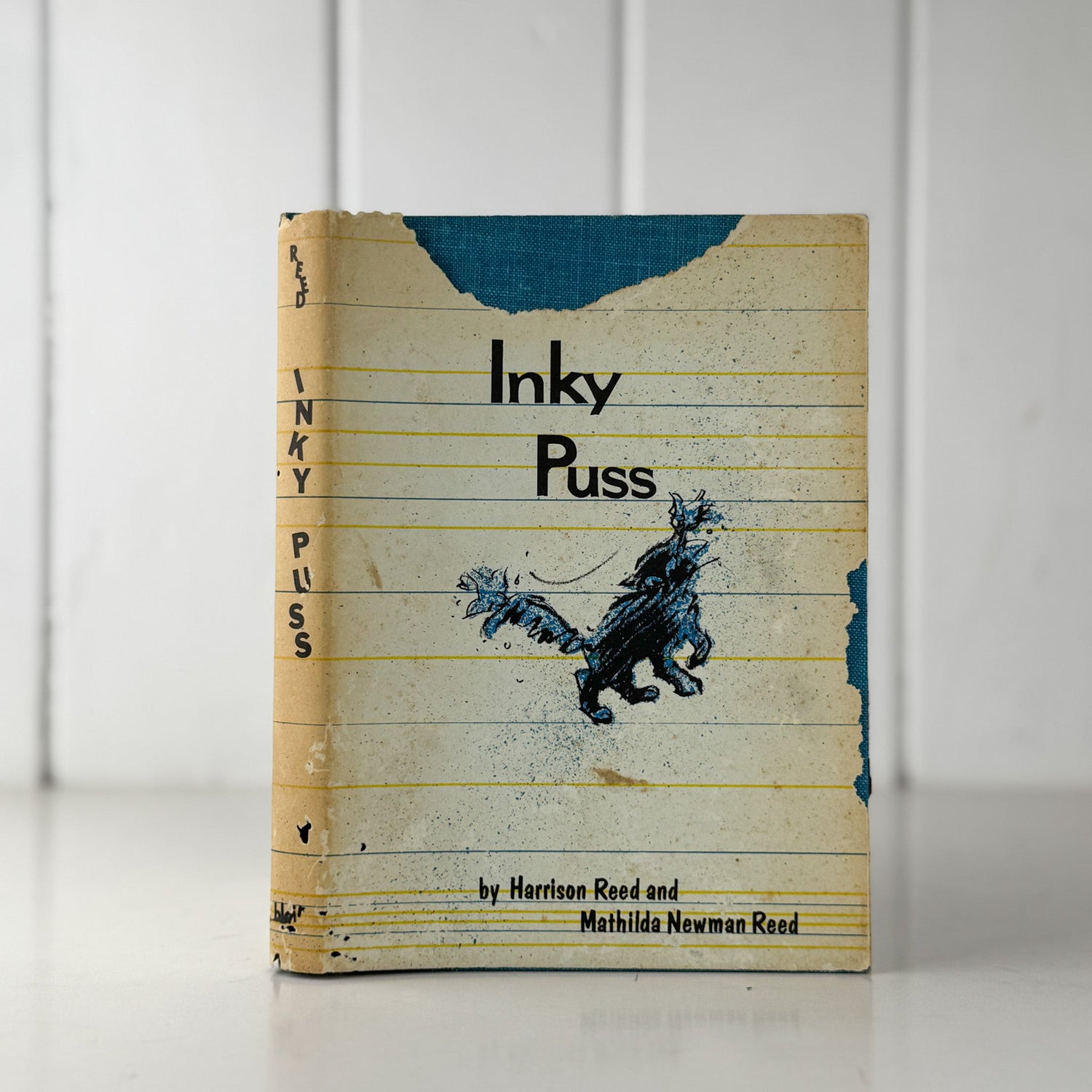 Inky Puss, 1962, Harrison and Mathilda Reed, Children's Cat Story - Pretty Old Books