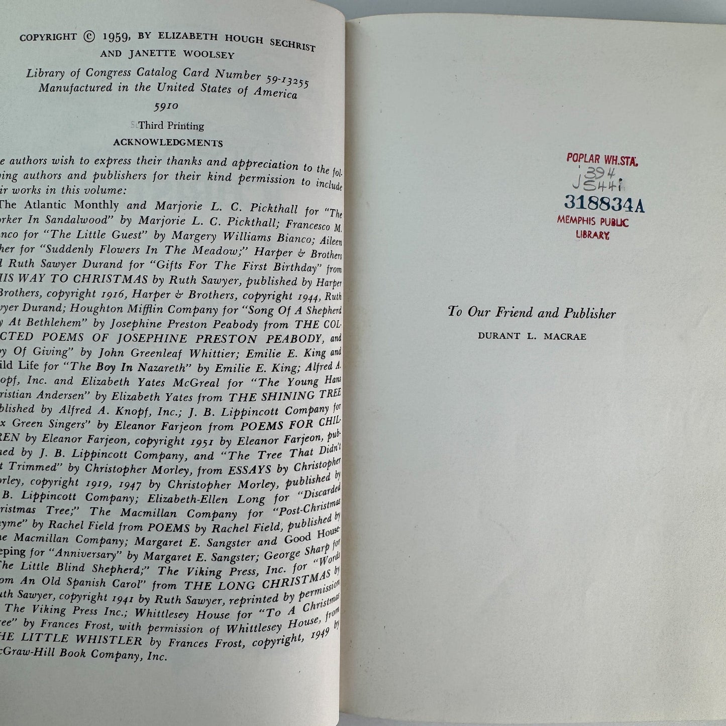 It's Time for Christmas, Story Compilation, 1959 - Pretty Old Books