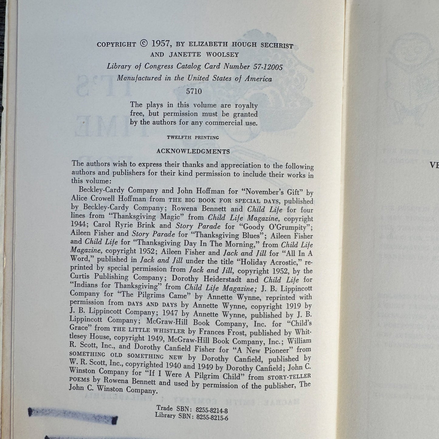 It’s Time for Thanksgiving, Elizabeth Hough Sechrist & Janette Woolsey, 1957 - Pretty Old Books
