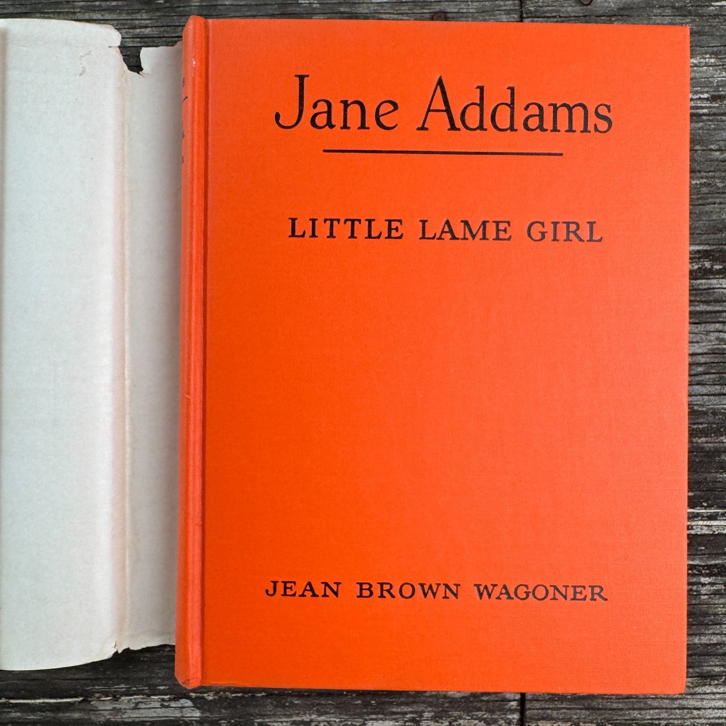 Jane Addams: Little Lame Girl, Childhood of Famous Americans, 1944, Hardcover - Pretty Old Books