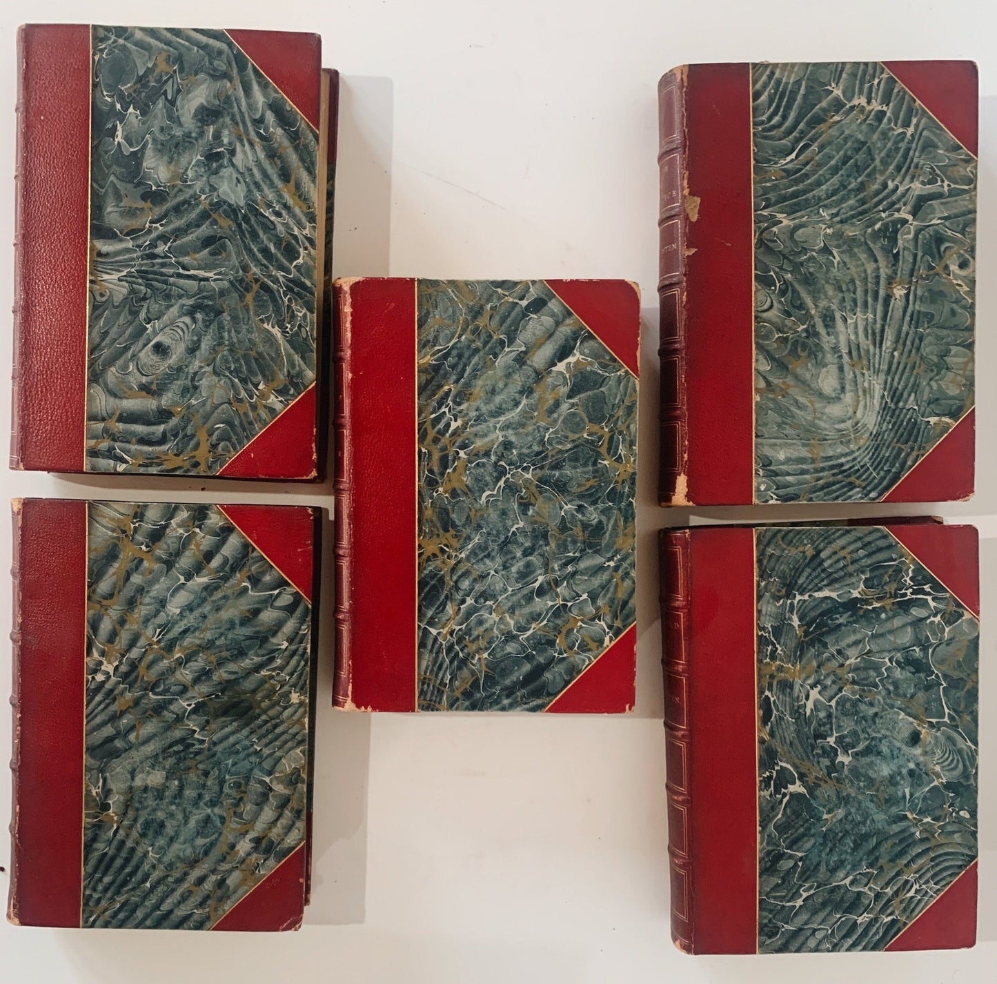 Jane Austen Leather Book Set: 1879 - 81 Richard Bentley, New Edition - Pretty Old Books